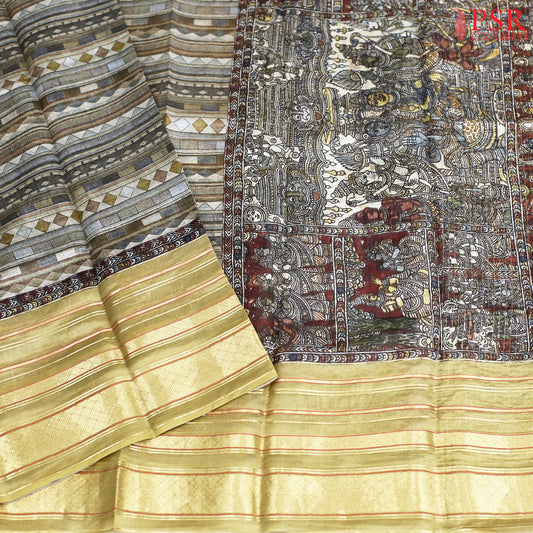 Shades Of Tan Dupion Silk Saree