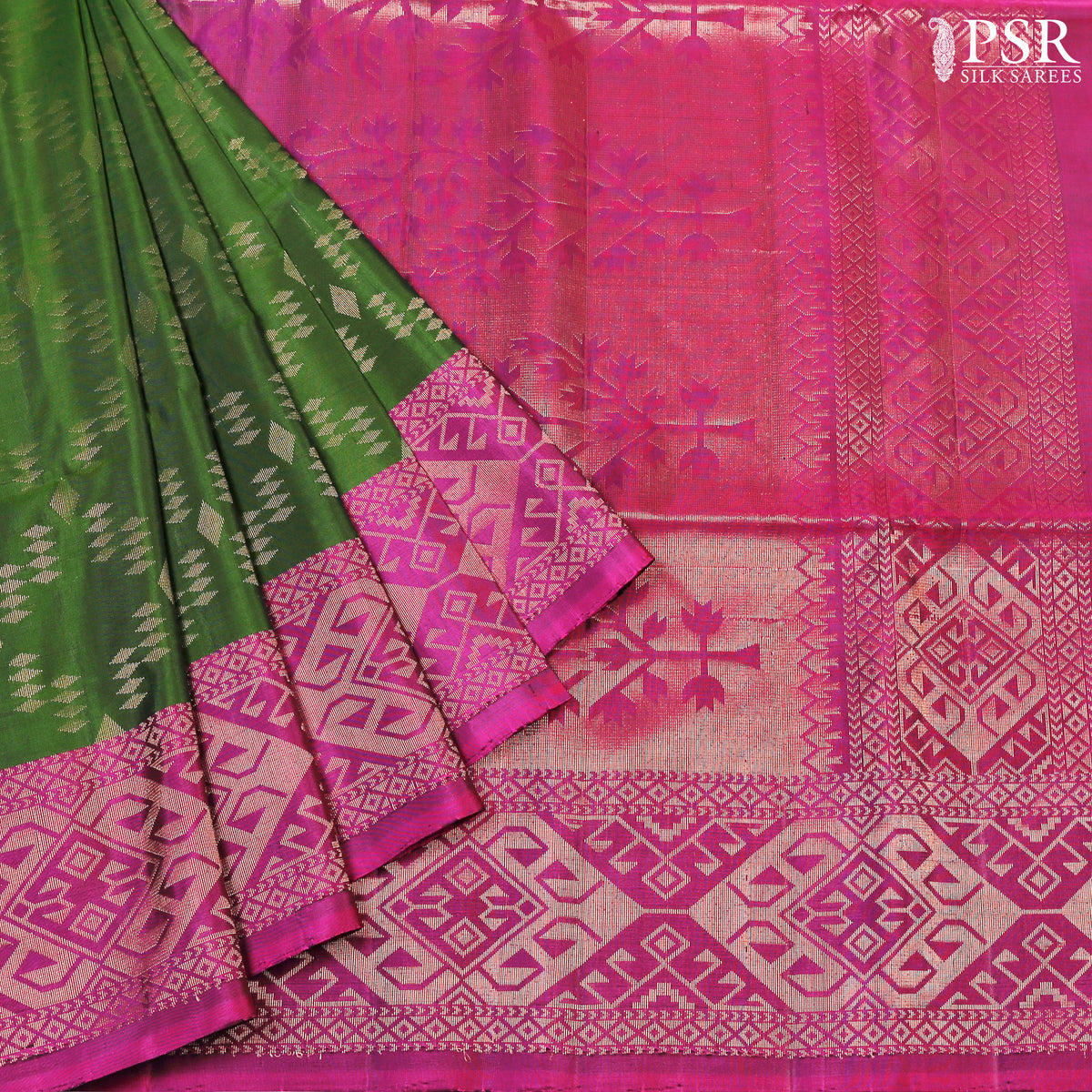 Dark Green Soft Silk Saree