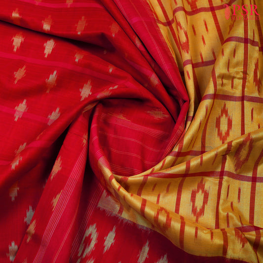 Yellow Ikkat Cotton Saree