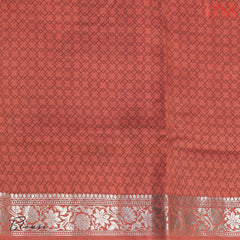 Coral Peach Chiniya Silk Saree