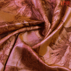 Coral Peach Chiniya Silk Saree