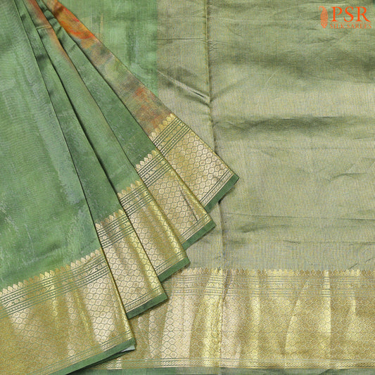 Fern Green Chiniya Silk Saree