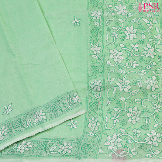 Seafoam Green Bengal Cotton Saree