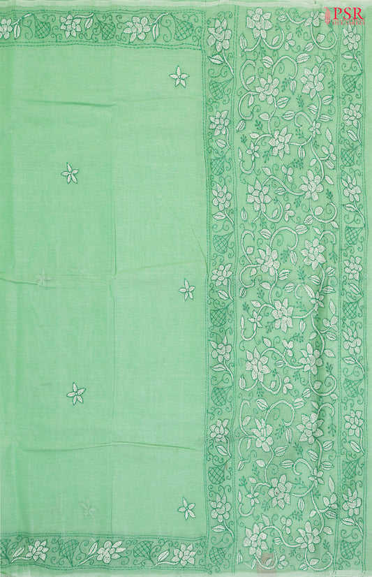 Seafoam Green Bengal Cotton Saree