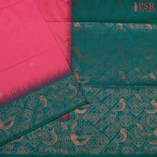 Flamingo Pink Art Silk Saree