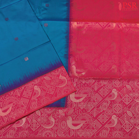 Peacock Blue Art Silk Saree