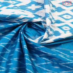 White Pochampally Ikat Silk Saree