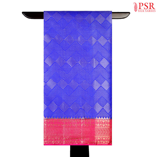 Royal Blue Silk Cotton Cutwork Saree