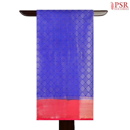 Royal Blue Silk Cotton Cutwork Saree