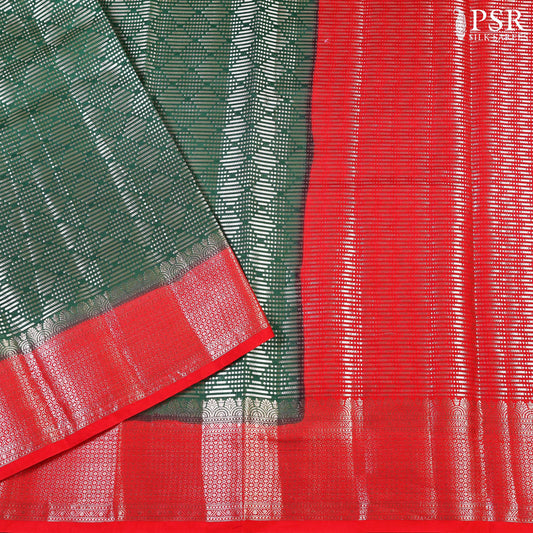 Green Silk Cotton Cutwork Saree