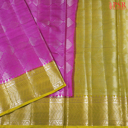 Magenta Purple Silk Cotton Cutwork Saree