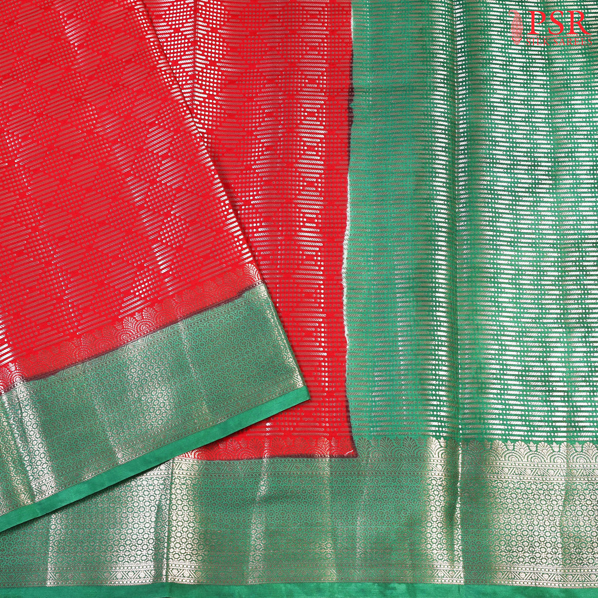 Red Silk Cotton Cutwork Saree