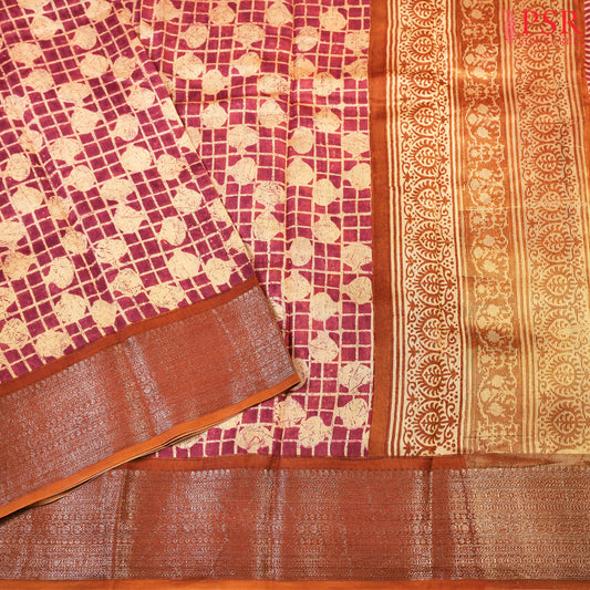 Maroon Chanderi Silk Cotton Saree