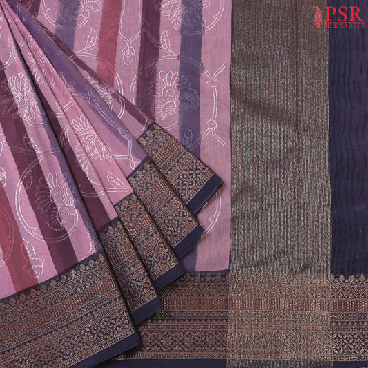 Opera Mauve Chanderi Silk Cotton Saree