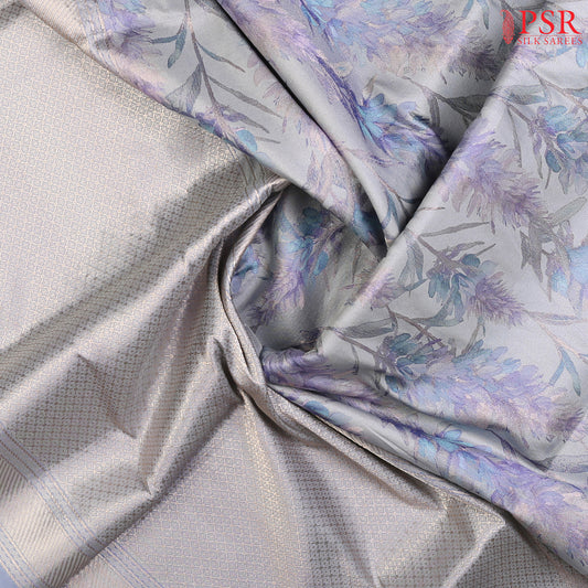 PSR Silk Sarees presents an exquisite Iceberg Blue Pashmina Tissue Silk Saree, a perfect blend of grace and tradition.