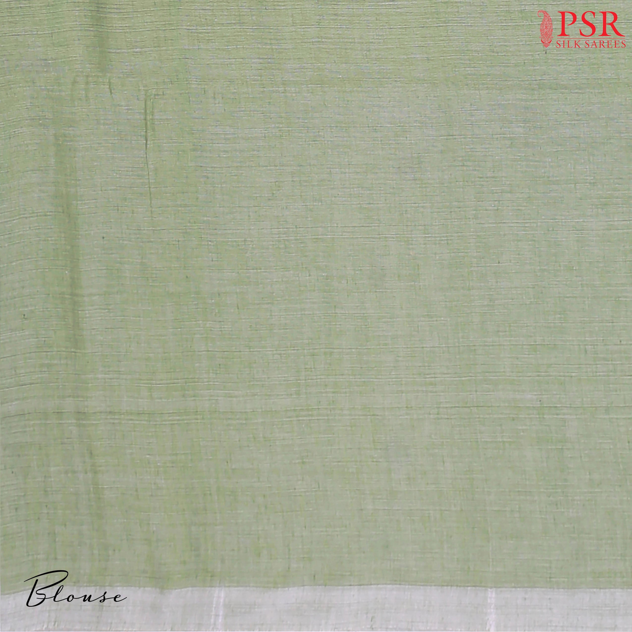 Light Asparagus Green Byloom Cotton Saree with Blue & Black Thread Work and an Impressive Thread Work Pallu – PSR Silks