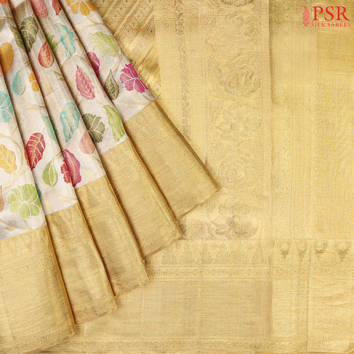 Drape yourself in timeless grace with this luxurious Light Golden Tissue Kanchipuram Silk Saree, a masterpiece from our Bridal Kanjivaram collection