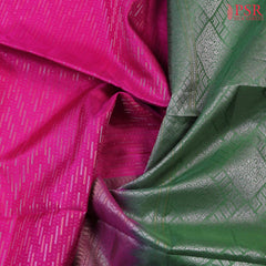 Radiate Elegance with PSR Silks: Exquisite Magenta Pink and Asparagus Green Soft Silk Saree