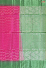 Radiate Elegance with PSR Silks: Exquisite Magenta Pink and Asparagus Green Soft Silk Saree