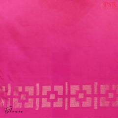 Mink Grey Soft Silk Saree with Golden Zari Jacquard Pattern, Magenta Pink Pallu & Unique Golden Zari Work – PSR Silks