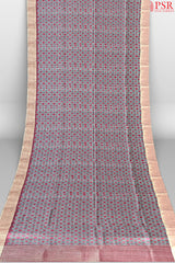 Burgundy Kadhi Tussar Silk Saree