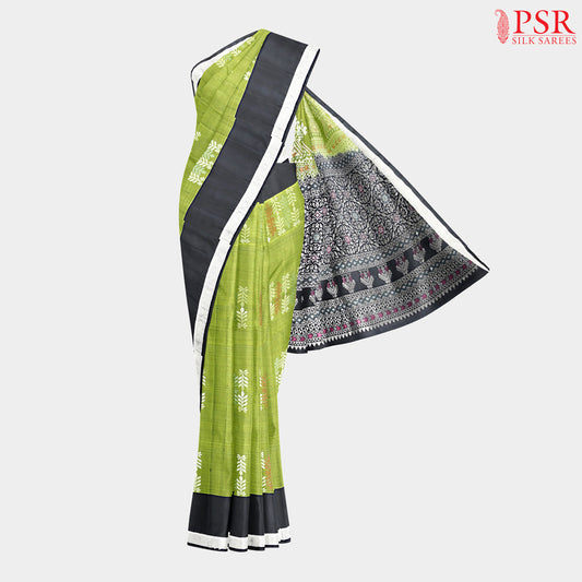 Pear Green Soft Silk Saree