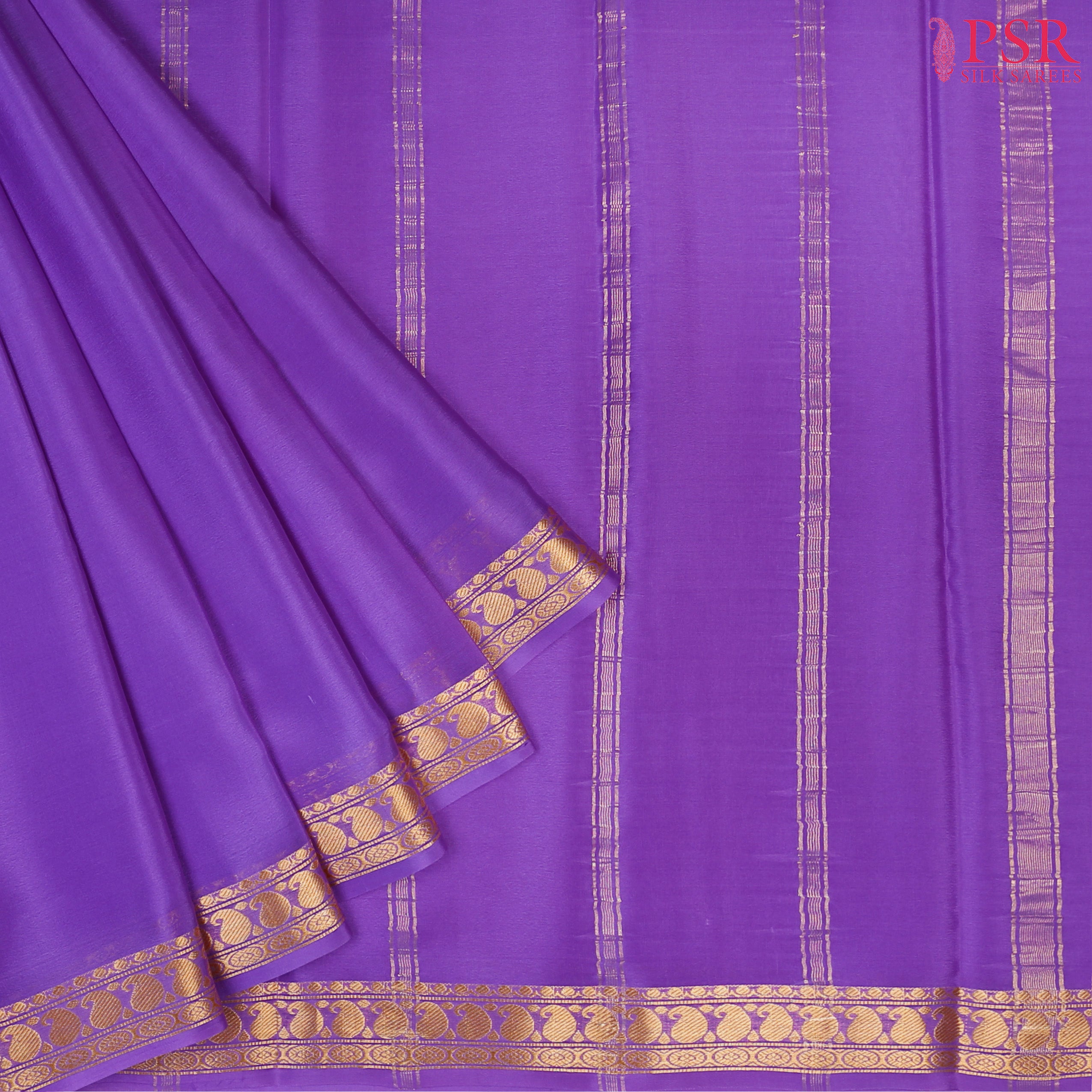 PSR Silks Orchid Violet Mysore Silk Saree – Grace in Every Drape