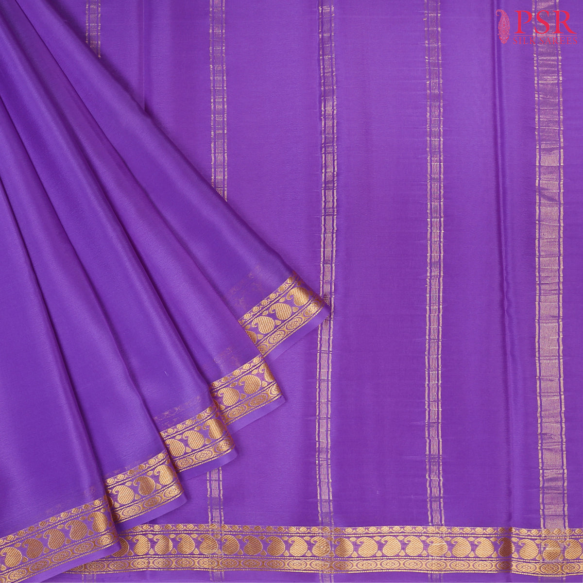 PSR Silks Orchid Violet Mysore Silk Saree – Grace in Every Drape