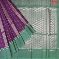 PSR Silk Sarees presents a Palatinate Purple&nbsp;Soft Silk Saree&nbsp;paired with a&nbsp;Dark Jade Green combination.