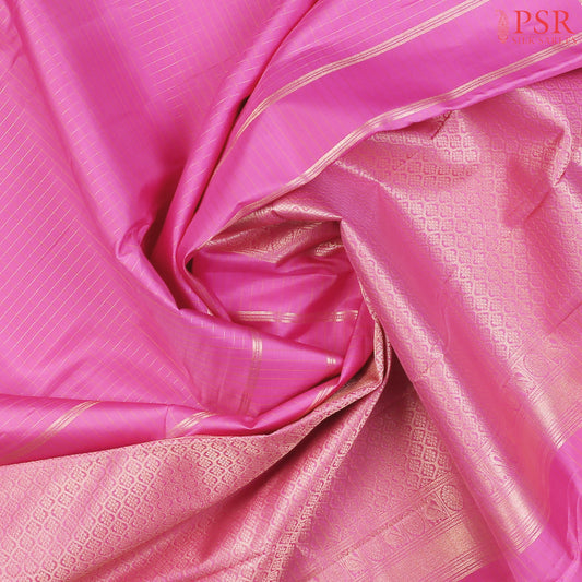 This Pink Arani Silk Saree from PSR Silk Sarees is a perfect blend of tradition and sophistication.