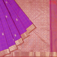 This Purple & Rosewood Brown Arani Silk Saree from PSR Silk Sarees is a refined blend of tradition and elegance.