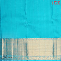 Queen Magenta Kanchipuram Silk Saree with Paddy Brocade Jacquard Weave & Turquoise Cyan Zari Korvai Border – Bridal Kanjivaram Collection by PSR Silks