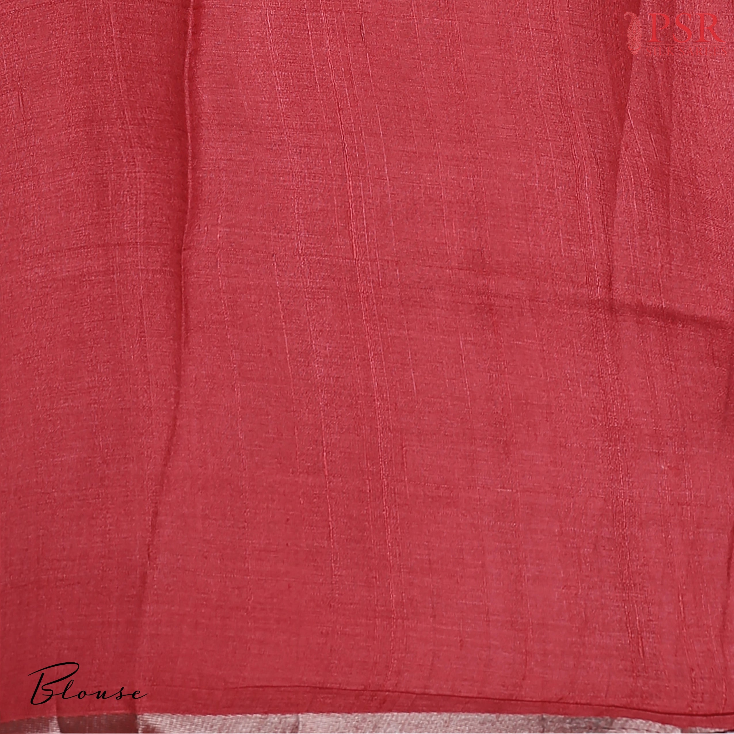 Red Kadhi Tussar Silk Saree featuring colorful floral prints, silver zari paisley motifs, a matching silver zari striped pallu, and a plain blouse—perfect for festive elegance.