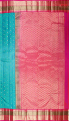 Turquoise Cyan Fancy Kanchipuram Silk Saree