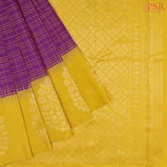 Graceful Vadamalli Purple Soft Silk Saree with Corn Yellow Accents