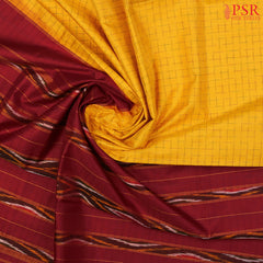 Transfworm Your Elegance with PSR Silks' Exquisite Yellow Pochampally Ikat Silk Saree