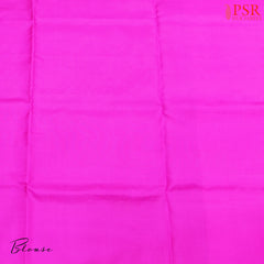 psr silks floral embossed pattern with gold zari bird motifs fuchsia